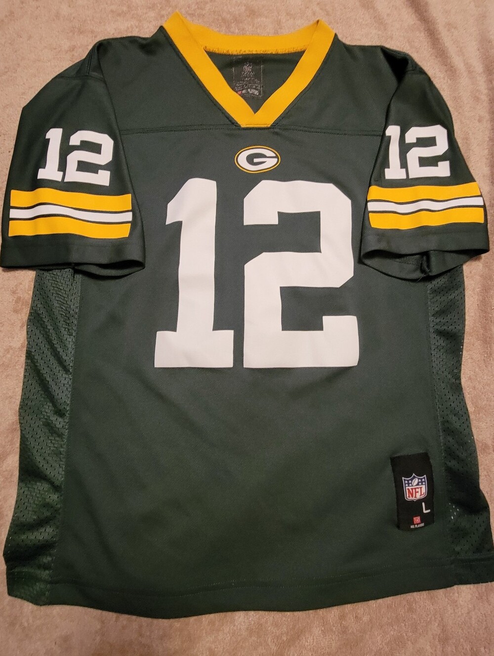 Green Bay Packers Aaron Rodgers #12 Green Short-Sleeve Jersey